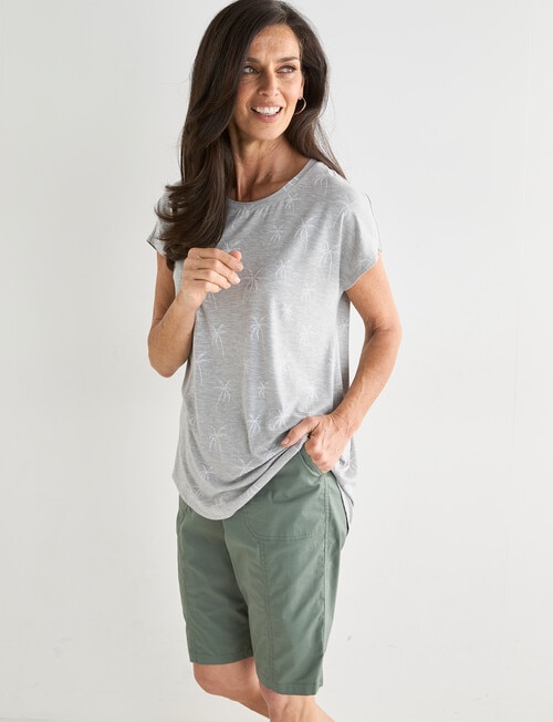 Ella J Palm Boxy Tee, Grey Marle product photo View 05 L