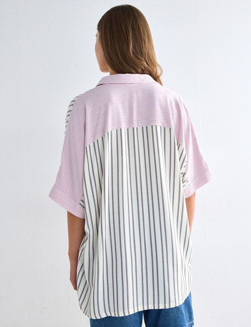 Zest Stripe Dolman Shirt, White product photo View 02 L