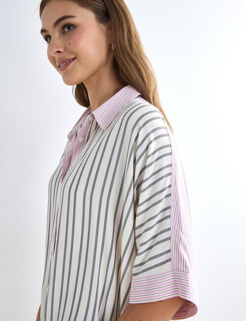Zest Stripe Dolman Shirt, White product photo View 05 L