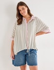 Zest Stripe Dolman Shirt, White product photo View 12 S