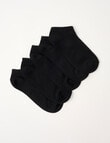 Lyric Cotton Anklet Socks, 5-Pack, Black product photo View 02 S