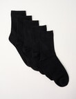 Lyric Cotton Crew Socks, 5-Pack, Black product photo View 02 S