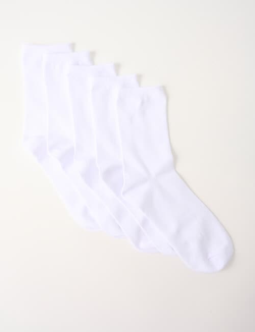 Lyric Cotton Crew Socks, 5-Pack, White product photo View 02 L
