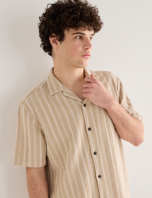 Tarnish Ludlow Stripe Shirt, Tan product photo View 04 L
