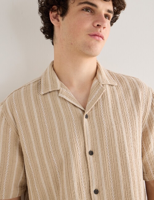 Tarnish Ludlow Stripe Shirt, Tan product photo View 05 L
