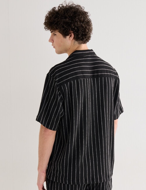 Tarnish Essex Stripe Shirt, Black product photo View 02 L