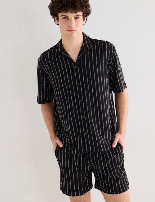 Tarnish Essex Stripe Shirt, Black product photo View 04 L