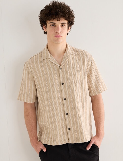Tarnish Ludlow Stripe Shirt, Tan product photo