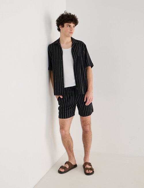 Tarnish Essex Stripe Shirt, Black product photo View 03 L