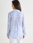 Ella J Stripe Classic Shirt, Blue product photo View 02 S