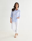Ella J Stripe Classic Shirt, Blue product photo View 03 S