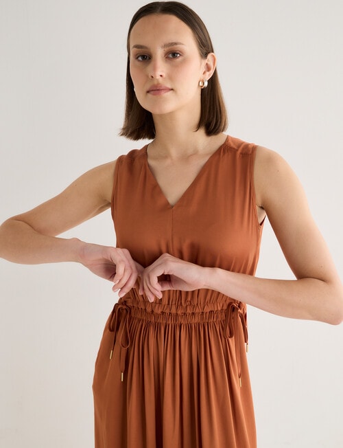 Jigsaw Jamie Drawstring Waist Dress, Bronze product photo View 04 L