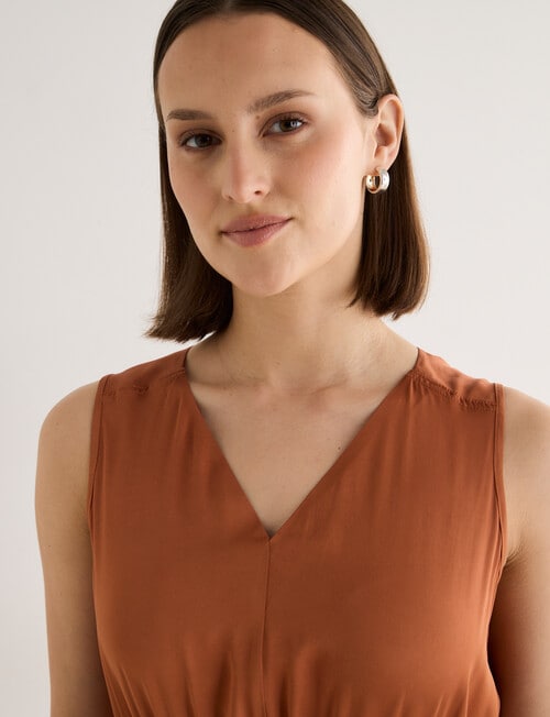 Jigsaw Jamie Drawstring Waist Dress, Bronze product photo View 06 L