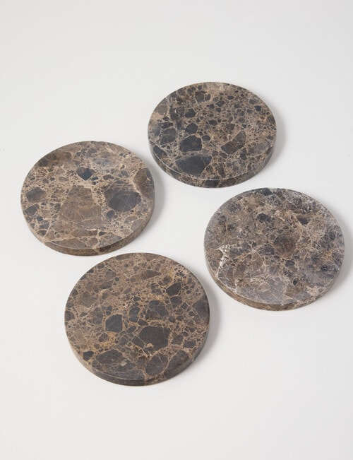 Amy Piper Mia Marble Coaster, Set of 4, Chocolate product photo View 02 L