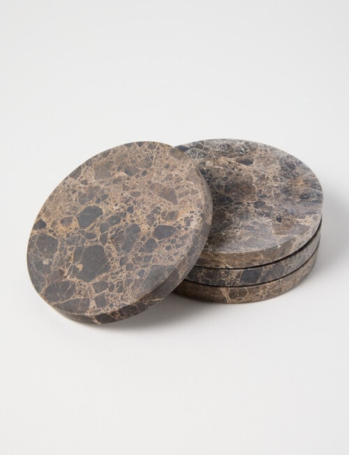 Amy Piper Mia Marble Coaster, Set of 4, Chocolate product photo View 03 L