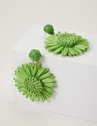 Whistle Accessories Raffia Floral Drop Earrings, Green product photo View 02 S