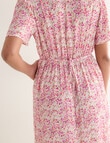 Whistle Ditsy V-Neck Dress Shorter Length, Pink product photo View 06 S