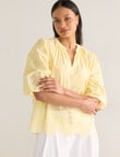 Whistle Embroidered Peasant Top, Lemon & Ivory product photo View 02 S