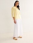 Whistle Embroidered Peasant Top, Lemon & Ivory product photo View 03 S