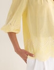 Whistle Embroidered Peasant Top, Lemon & Ivory product photo View 05 S