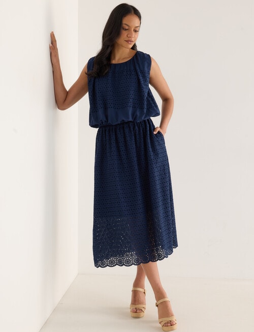 Whistle Embroidered Cut Out Top, French Blue product photo View 03 L