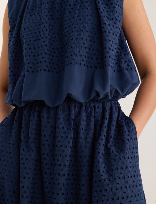 Whistle Embroidered Cut Out Top, French Blue product photo View 04 L