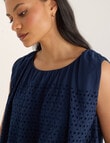 Whistle Embroidered Cut Out Top, French Blue product photo View 05 S