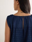 Whistle Embroidered Cut Out Top, French Blue product photo View 06 S