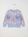 North South Merino Butterflies Merino Jumper, Periwinkle product photo
