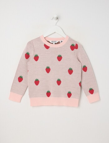 North South Merino Strawberries Merino Jumper, Dusk product photo