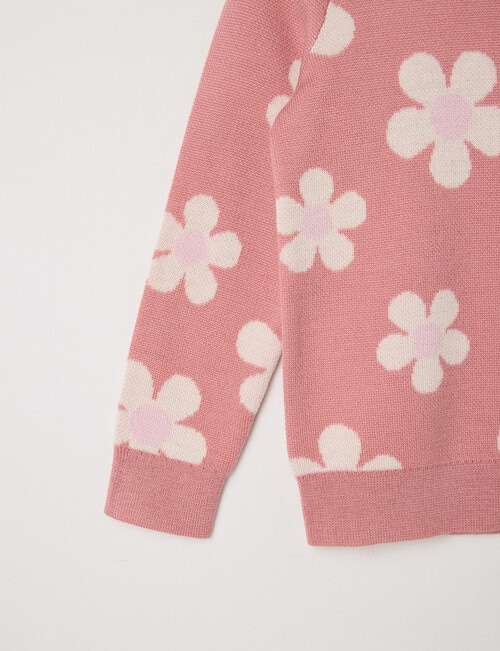 North South Merino Daisies Merino Jumper, Rosewood product photo View 02 L