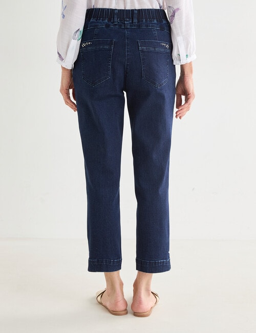 Ella J Diamante Denim Crop Pants, Indigo product photo View 02 L