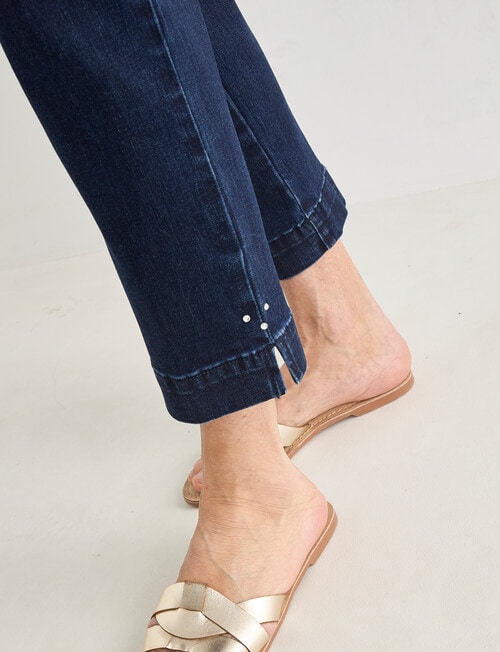 Ella J Diamante Denim Crop Pants, Indigo product photo View 07 L