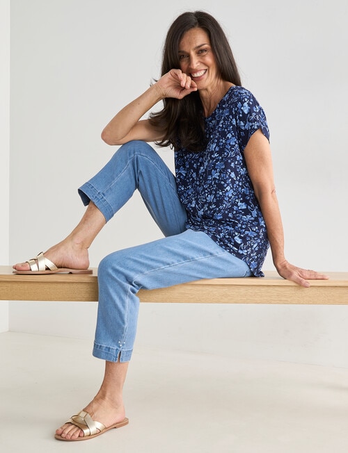 Ella J Diamante Denim Crop Pants, Vintage product photo View 03 L