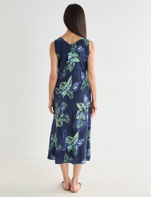 Ella J Print Trapese Dress, Navy product photo View 02 L
