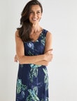 Ella J Print Trapese Dress, Navy product photo View 05 S