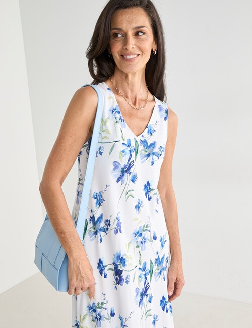 Ella J Print Trapese Dress, Iris product photo