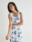 Ella J Print Trapese Dress, Iris product photo View 04 S