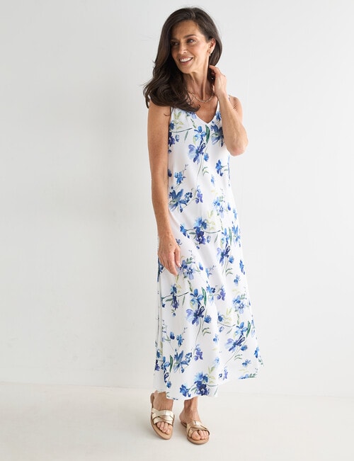 Ella J Print Trapese Dress, Iris product photo View 06 L