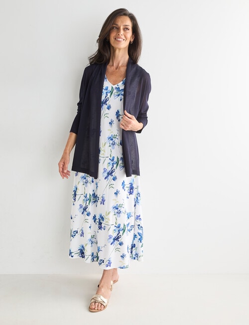 Ella J Print Trapese Dress, Iris product photo View 07 L