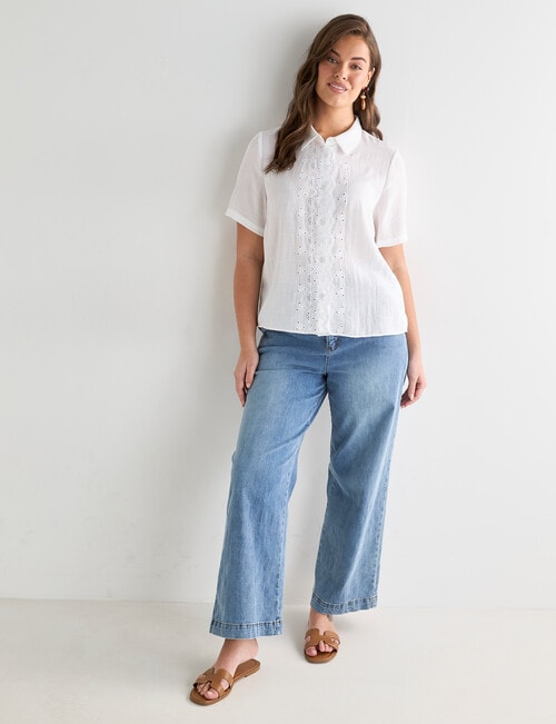 Whistle Embroidered Shirt, Ivory product photo View 03 L