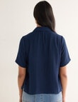 Whistle Embroidered Shirt, Navy product photo View 02 S
