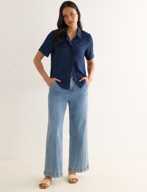 Whistle Embroidered Shirt, Navy product photo View 03 L