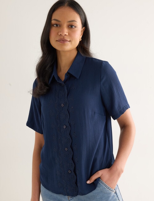 Whistle Embroidered Shirt, Navy product photo View 04 L