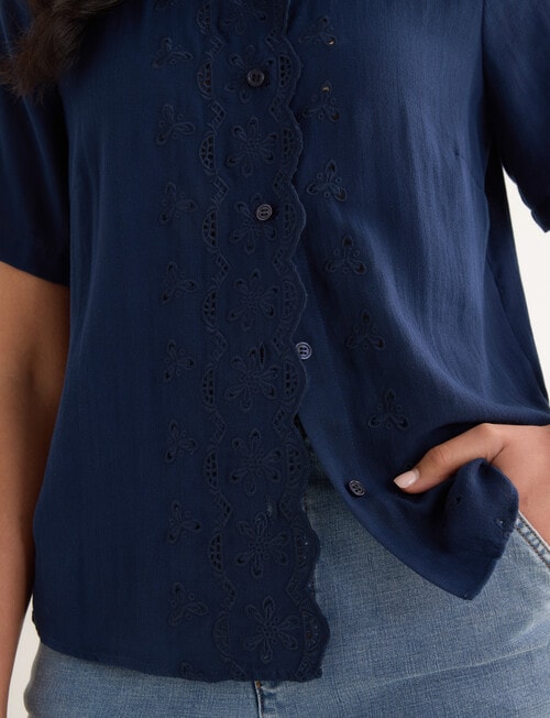 Whistle Embroidered Shirt, Navy product photo View 05 L