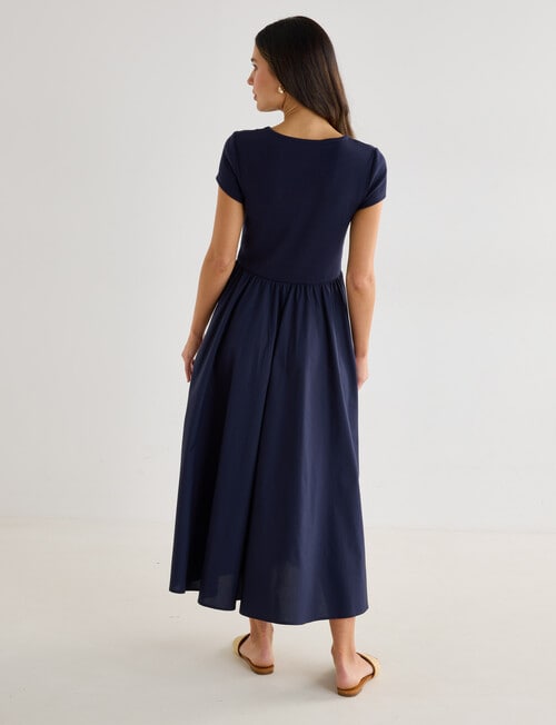Whistle Scoop Neck Rib Summer Dress, Navy product photo View 02 L