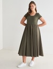 Whistle Scoop Neck Rib Summer Dress, Olive product photo