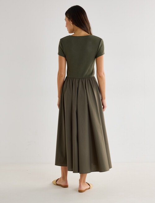 Whistle Scoop Neck Rib Summer Dress, Olive product photo View 02 L