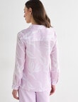Oliver Black V-Neck Dress Shirt, Lilac Print product photo View 02 S