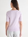 Oliver Black Short Sleeve Knit Jumper, Lilac product photo View 02 S